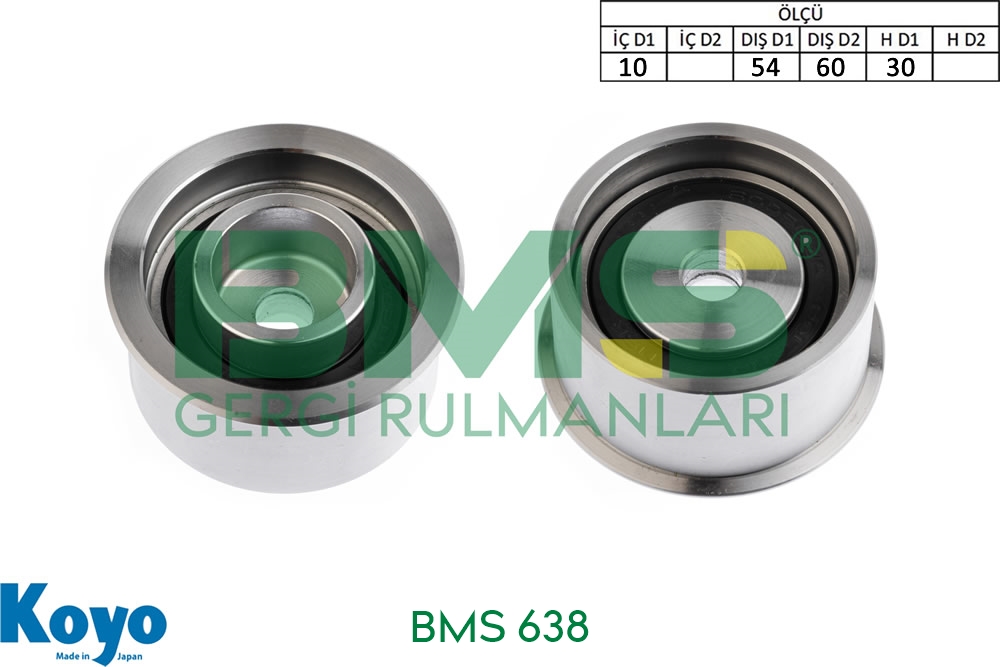 BMS 638 Toyota COROLLA-PASEO-STARLET 1.3-1.4-1.5 / 92-00 arası 1350311030 Gergi Rulmanı